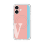 スリムプロテクションプレミアムケース with MagSafe［ オリジナル - initial color line - V pink ］