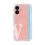スリムプロテクションプレミアムケース with MagSafe［ オリジナル - initial color line - V pink ］