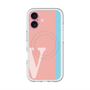 スリムプロテクションプレミアムケース with MagSafe［ オリジナル - initial color line - V pink ］