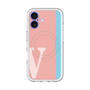 スリムプロテクションプレミアムケース with MagSafe［ オリジナル - initial color line - V pink ］
