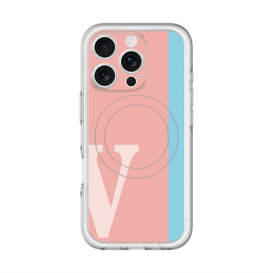スリムプロテクションプレミアムケース with MagSafe［ オリジナル - initial color line - V pink ］