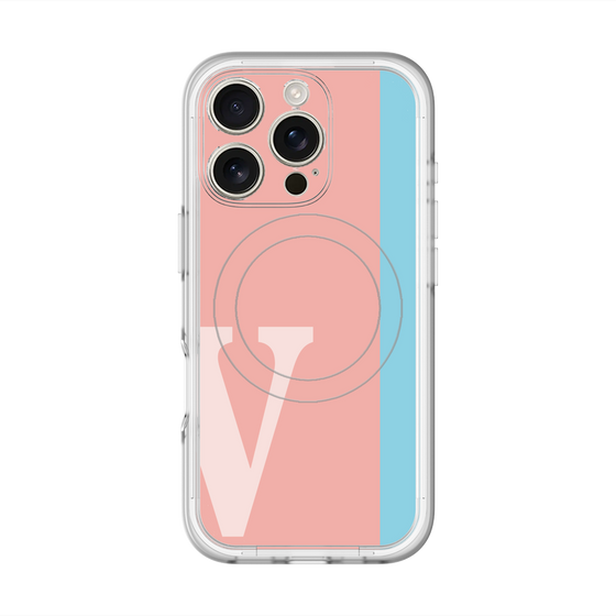 スリムプロテクションプレミアムケース with MagSafe［ オリジナル - initial color line - V pink ］