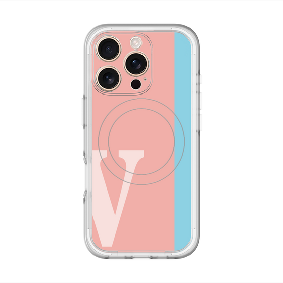 スリムプロテクションプレミアムケース with MagSafe［ オリジナル - initial color line - V pink ］