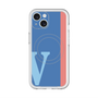 スリムプロテクションプレミアムケース with MagSafe［ オリジナル - initial color line - V blue ］