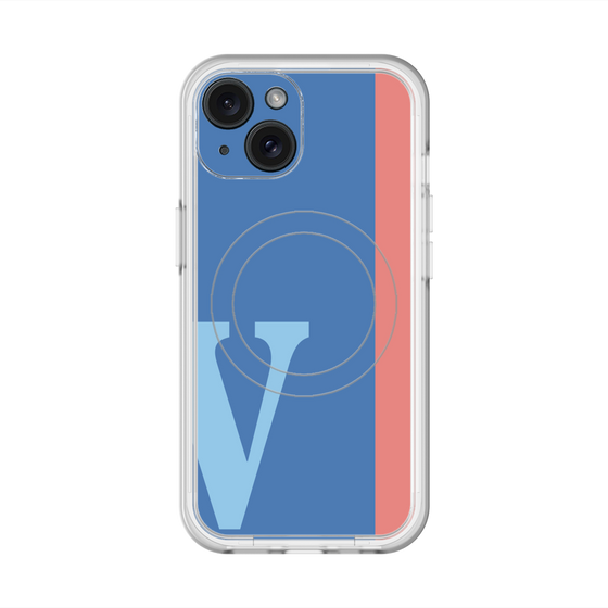 スリムプロテクションプレミアムケース with MagSafe［ オリジナル - initial color line - V blue ］