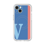スリムプロテクションプレミアムケース with MagSafe［ オリジナル - initial color line - V blue ］