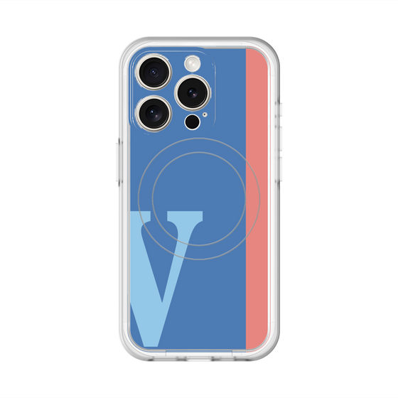 スリムプロテクションプレミアムケース with MagSafe［ オリジナル - initial color line - V blue ］