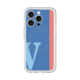 スリムプロテクションプレミアムケース with MagSafe［ オリジナル - initial color line - V blue ］