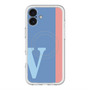 スリムプロテクションプレミアムケース with MagSafe［ オリジナル - initial color line - V blue ］