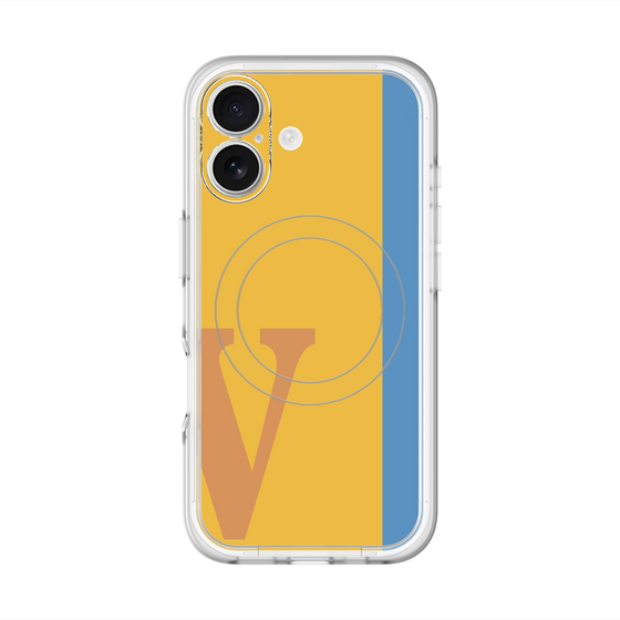 スリムプロテクションプレミアムケース with MagSafe［ オリジナル - initial color line - V orange ］