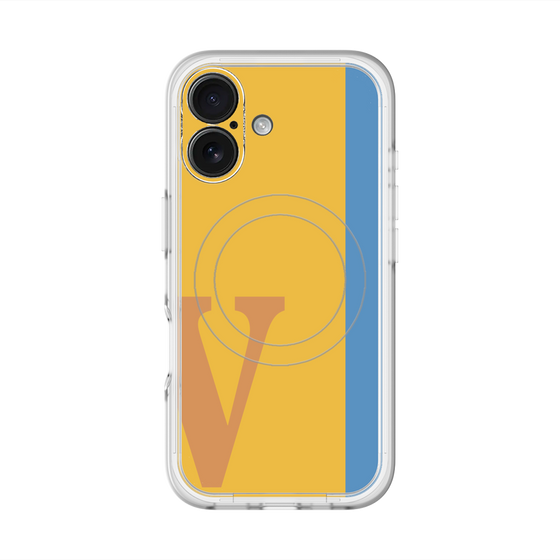 スリムプロテクションプレミアムケース with MagSafe［ オリジナル - initial color line - V orange ］