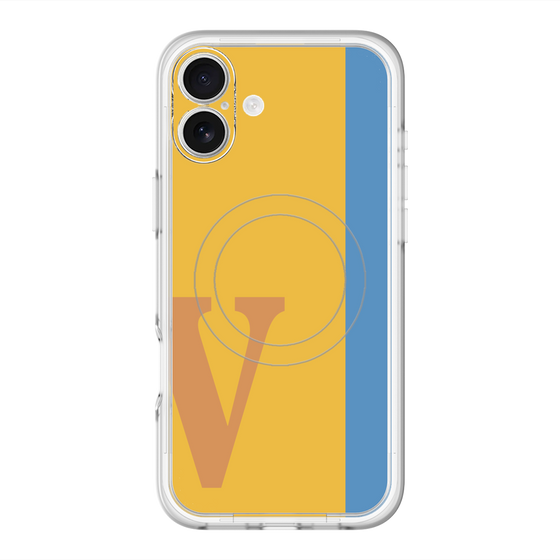 スリムプロテクションプレミアムケース with MagSafe［ オリジナル - initial color line - V orange ］