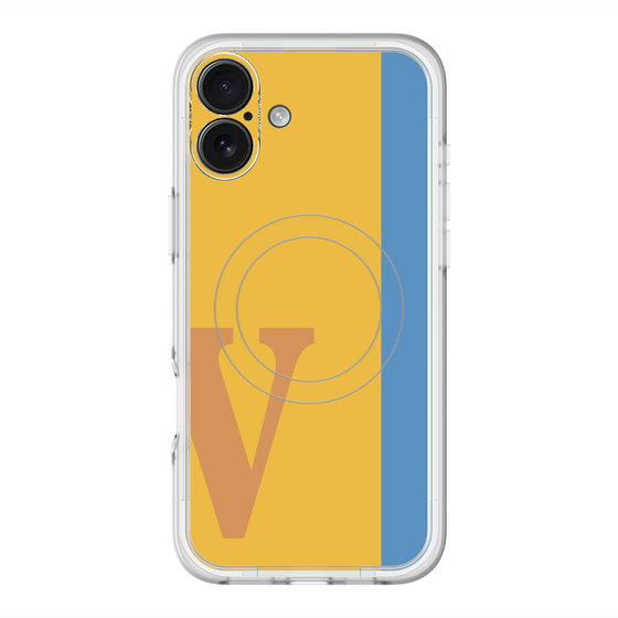 スリムプロテクションプレミアムケース with MagSafe［ オリジナル - initial color line - V orange ］