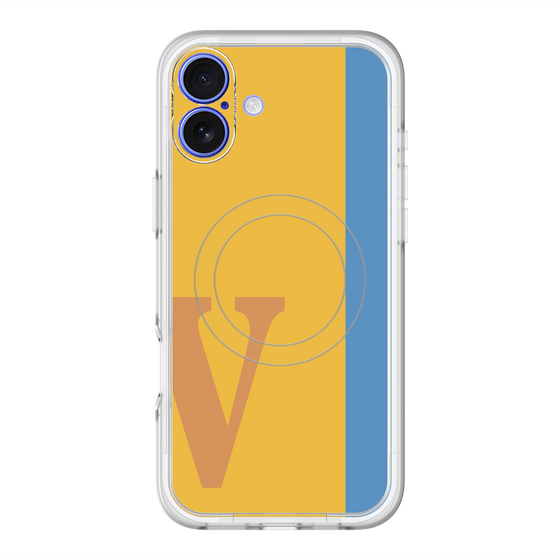 スリムプロテクションプレミアムケース with MagSafe［ オリジナル - initial color line - V orange ］