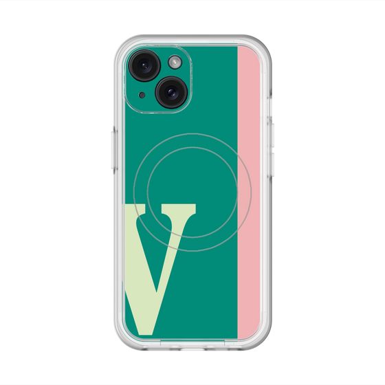 スリムプロテクションプレミアムケース with MagSafe［ オリジナル - initial color line - V green ］