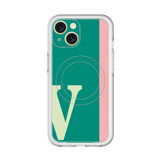 スリムプロテクションプレミアムケース with MagSafe［ オリジナル - initial color line - V green ］
