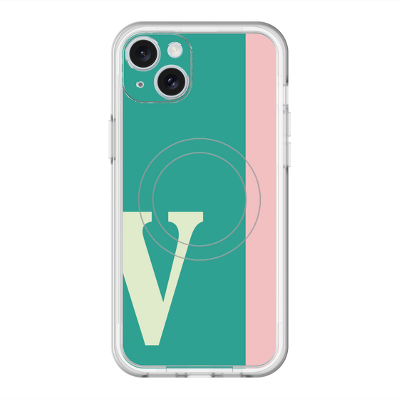 スリムプロテクションプレミアムケース with MagSafe［ オリジナル - initial color line - V green ］