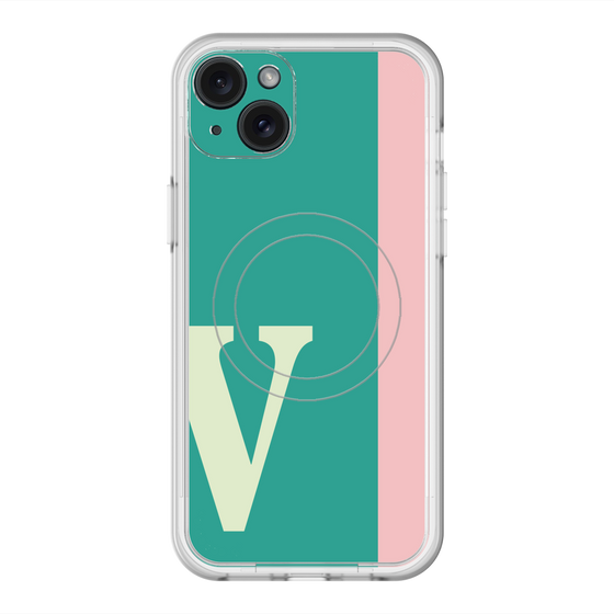 スリムプロテクションプレミアムケース with MagSafe［ オリジナル - initial color line - V green ］