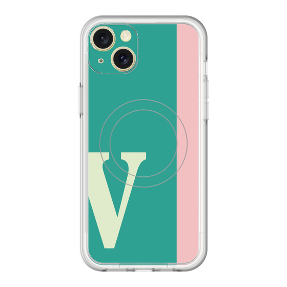 スリムプロテクションプレミアムケース with MagSafe［ オリジナル - initial color line - V green ］