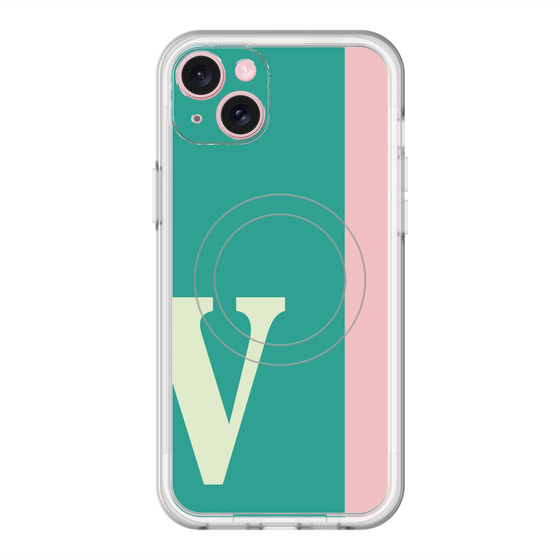 スリムプロテクションプレミアムケース with MagSafe［ オリジナル - initial color line - V green ］