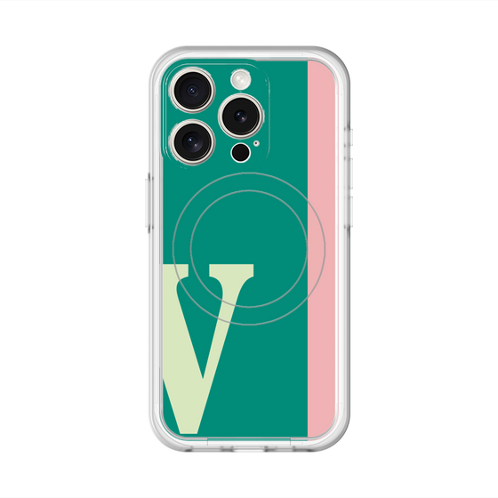 スリムプロテクションプレミアムケース with MagSafe［ オリジナル - initial color line - V green ］