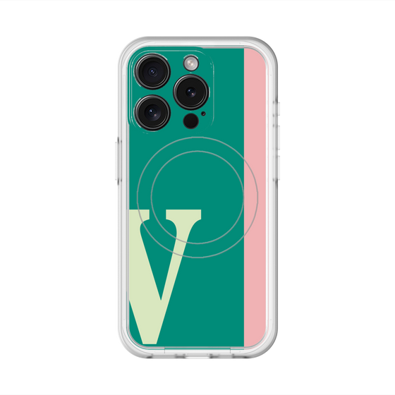 スリムプロテクションプレミアムケース with MagSafe［ オリジナル - initial color line - V green ］