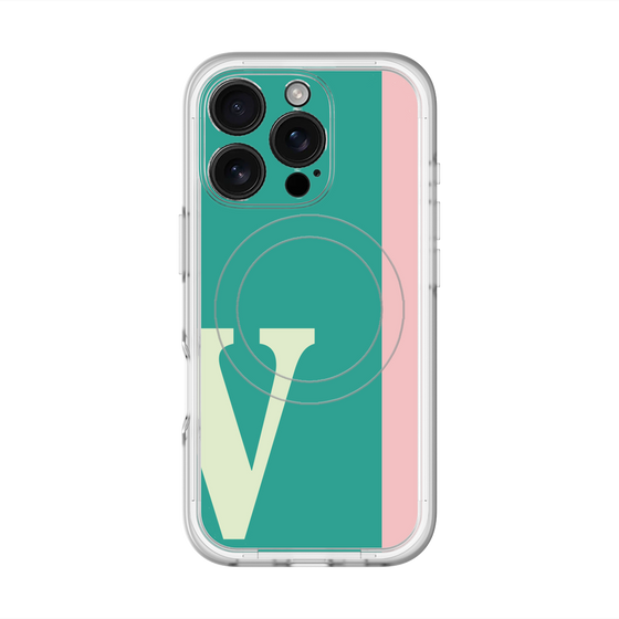 スリムプロテクションプレミアムケース with MagSafe［ オリジナル - initial color line - V green ］