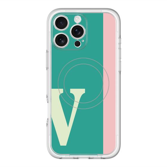 スリムプロテクションプレミアムケース with MagSafe［ オリジナル - initial color line - V green ］