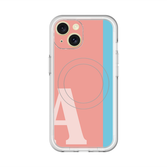 スリムプロテクションプレミアムケース with MagSafe［ オリジナル - initial color line - A pink ］