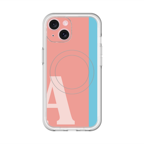 スリムプロテクションプレミアムケース with MagSafe［ オリジナル - initial color line - A pink ］