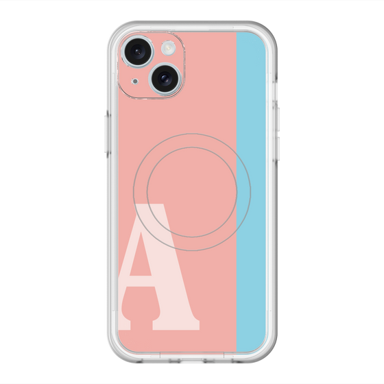 スリムプロテクションプレミアムケース with MagSafe［ オリジナル - initial color line - A pink ］