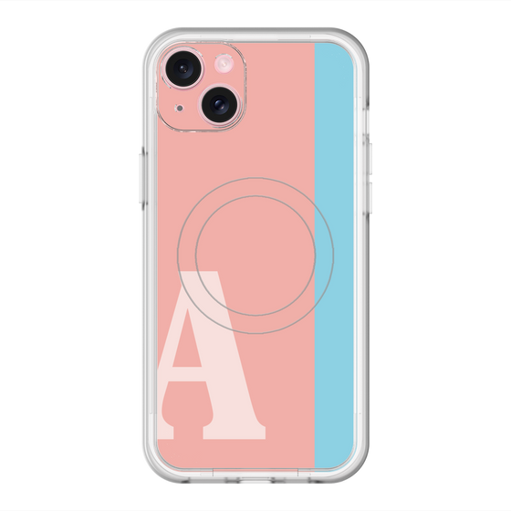 スリムプロテクションプレミアムケース with MagSafe［ オリジナル - initial color line - A pink ］