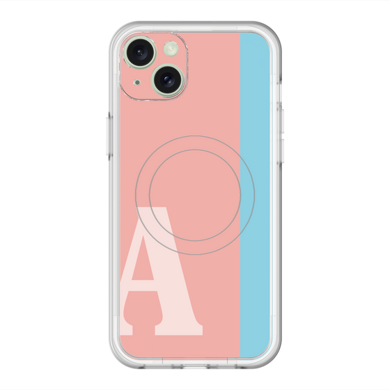 スリムプロテクションプレミアムケース with MagSafe［ オリジナル - initial color line - A pink ］