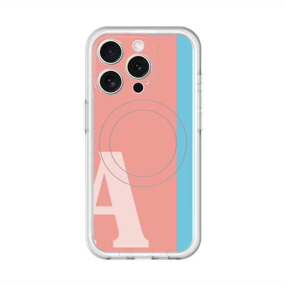 スリムプロテクションプレミアムケース with MagSafe［ オリジナル - initial color line - A pink ］