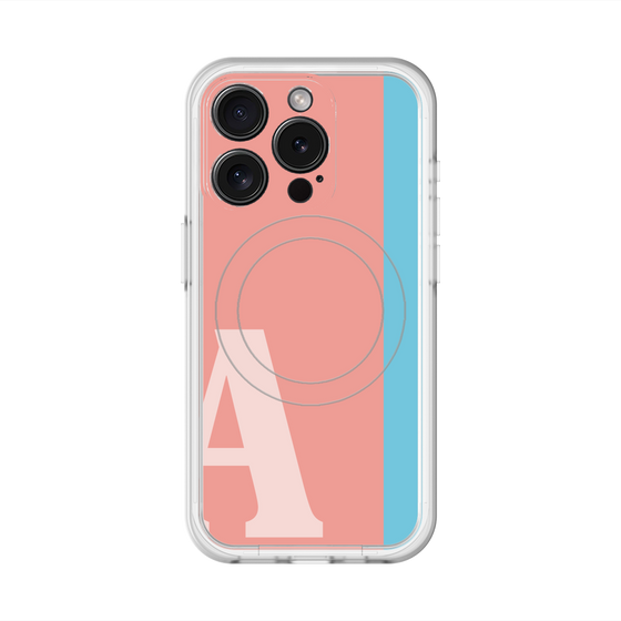 スリムプロテクションプレミアムケース with MagSafe［ オリジナル - initial color line - A pink ］