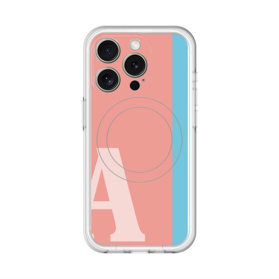 スリムプロテクションプレミアムケース with MagSafe［ オリジナル - initial color line - A pink ］