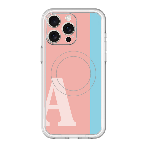 スリムプロテクションプレミアムケース with MagSafe［ オリジナル - initial color line - A pink ］