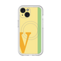 スリムプロテクションプレミアムケース with MagSafe［ オリジナル - initial color line - V yellow ］