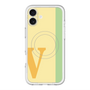 スリムプロテクションプレミアムケース with MagSafe［ オリジナル - initial color line - V yellow ］