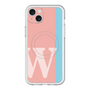 スリムプロテクションプレミアムケース with MagSafe［ オリジナル - initial color line - W pink ］