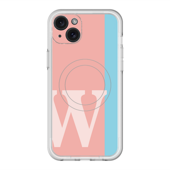スリムプロテクションプレミアムケース with MagSafe［ オリジナル - initial color line - W pink ］