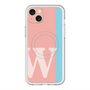 スリムプロテクションプレミアムケース with MagSafe［ オリジナル - initial color line - W pink ］