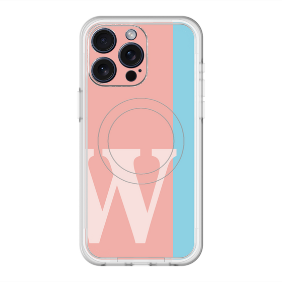 スリムプロテクションプレミアムケース with MagSafe［ オリジナル - initial color line - W pink ］