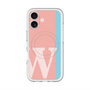 スリムプロテクションプレミアムケース with MagSafe［ オリジナル - initial color line - W pink ］