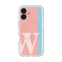 スリムプロテクションプレミアムケース with MagSafe［ オリジナル - initial color line - W pink ］