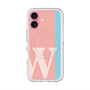 スリムプロテクションプレミアムケース with MagSafe［ オリジナル - initial color line - W pink ］