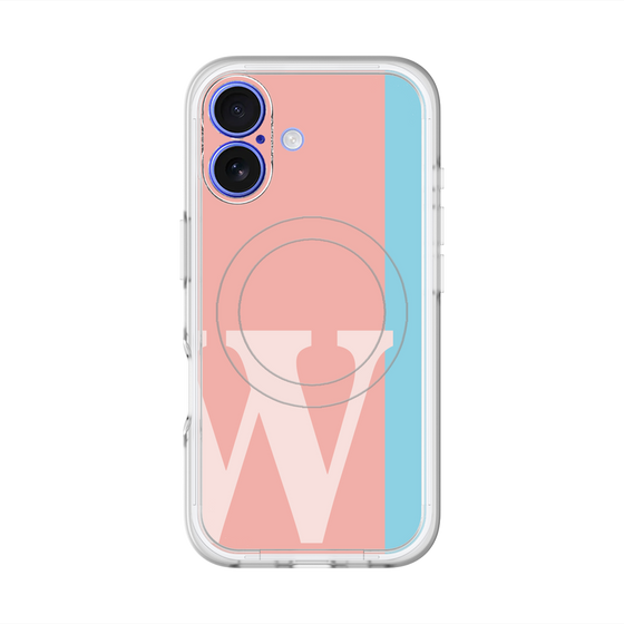 スリムプロテクションプレミアムケース with MagSafe［ オリジナル - initial color line - W pink ］
