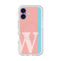 スリムプロテクションプレミアムケース with MagSafe［ オリジナル - initial color line - W pink ］