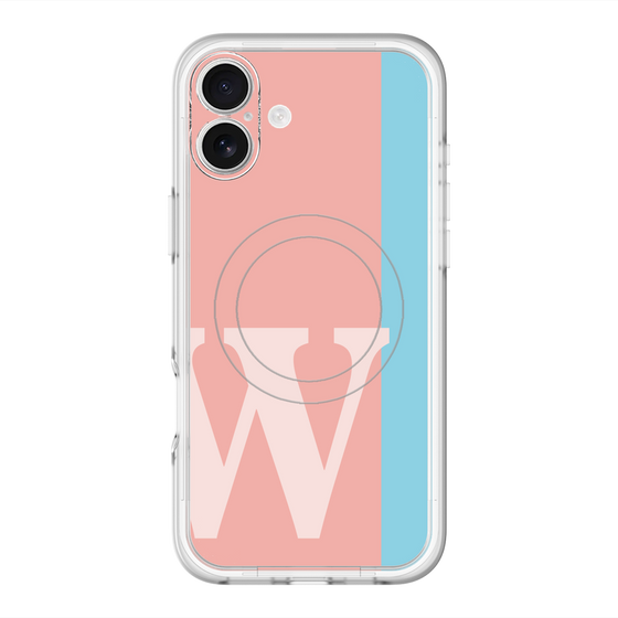 スリムプロテクションプレミアムケース with MagSafe［ オリジナル - initial color line - W pink ］