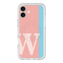 スリムプロテクションプレミアムケース with MagSafe［ オリジナル - initial color line - W pink ］